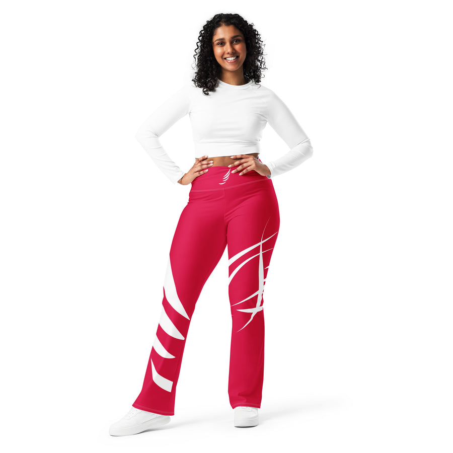 "Berry Red" Flare leggings