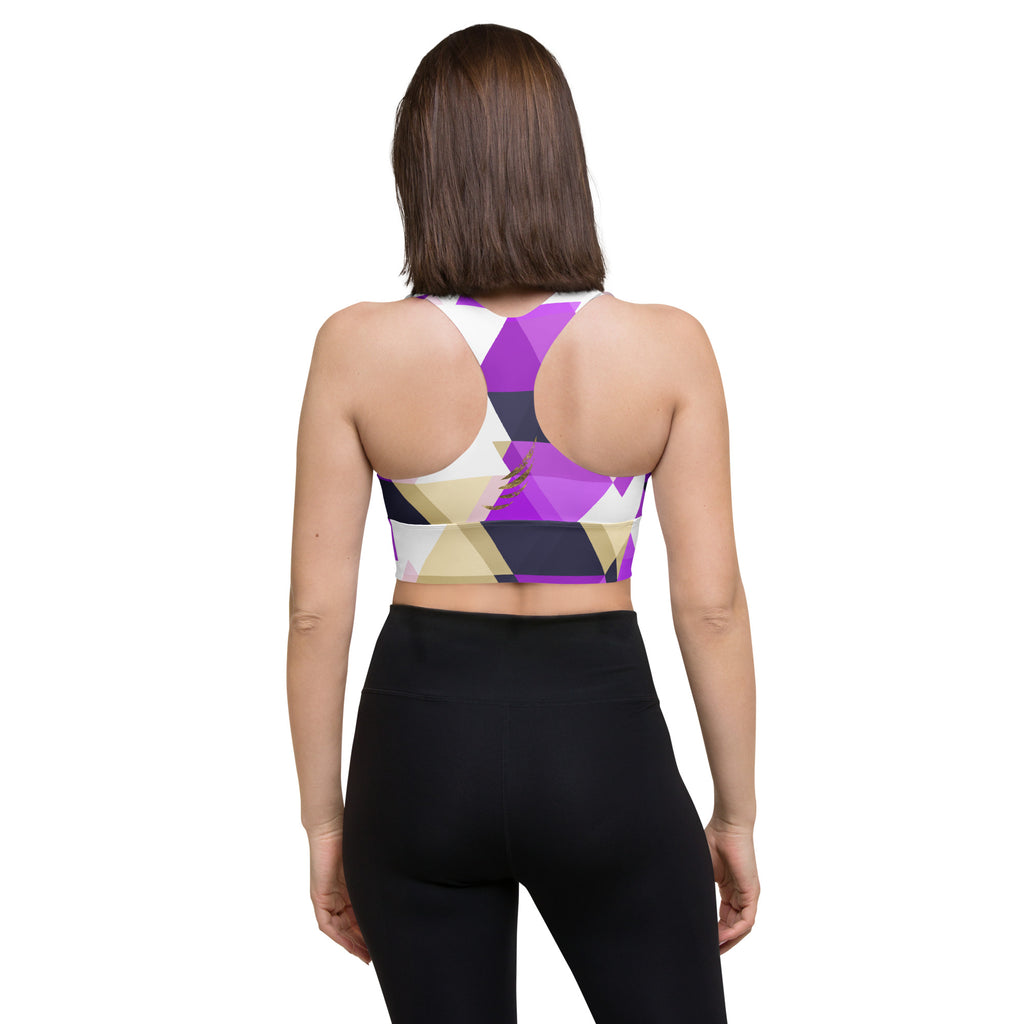 "Check Pattern" Longline sports bra