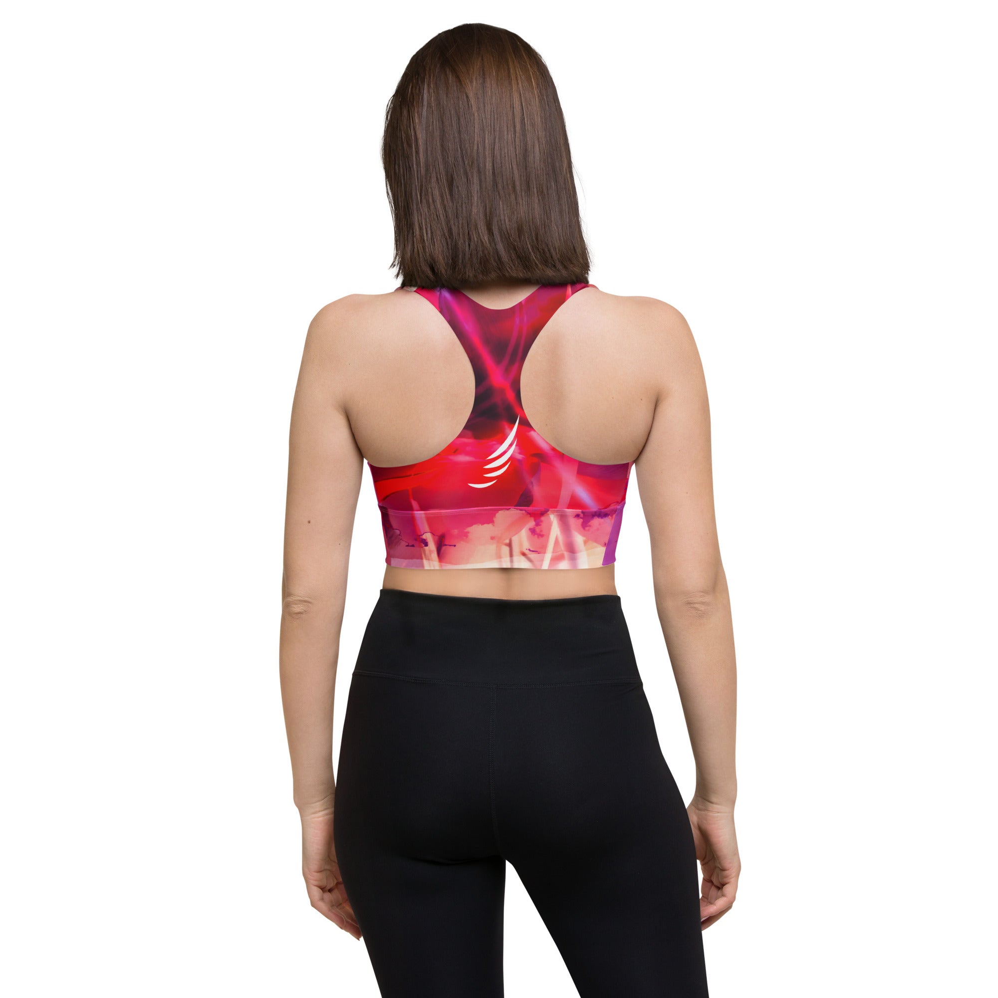 "Rose Waterflower" Longline sports bra