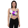 "Check Pattern" Longline sports bra