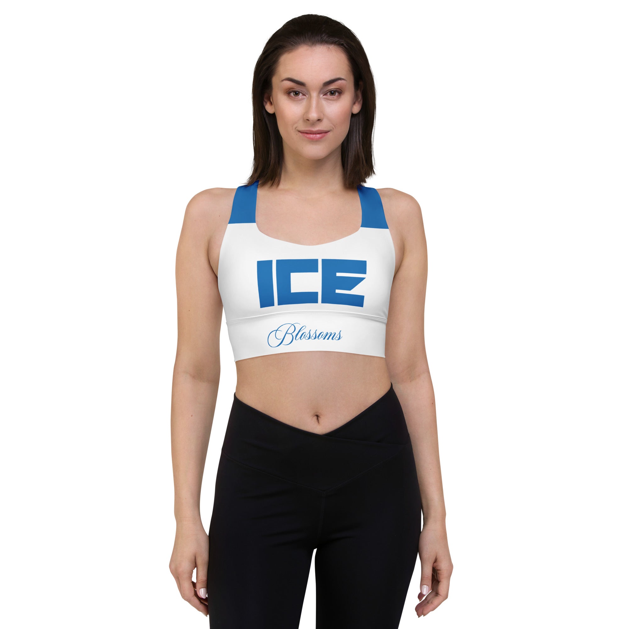 "Ice Blue" Longline sports bra