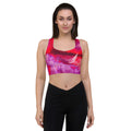 "Rose Water Flower Pink" Longline sports bra