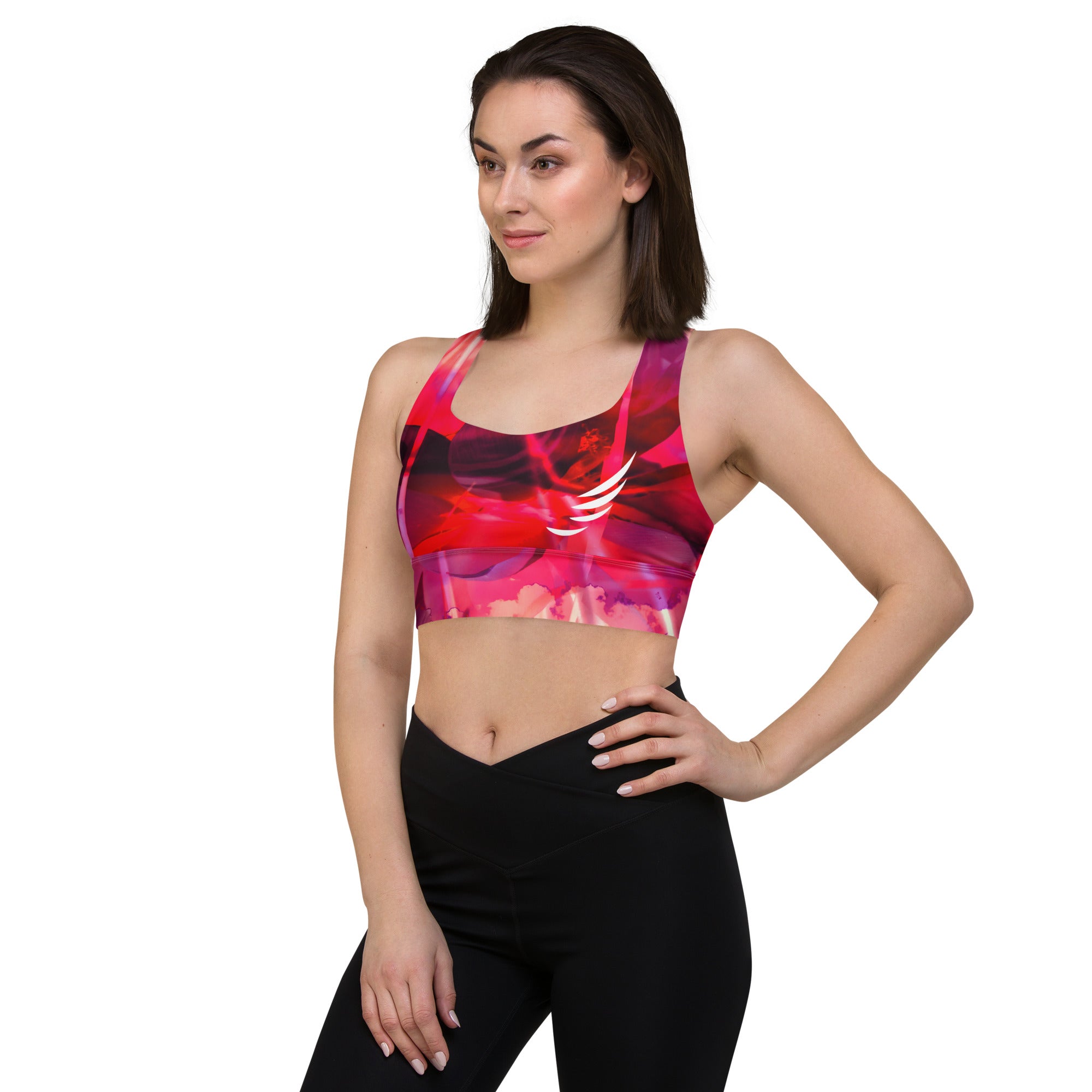 "Rose Waterflower" Longline sports bra