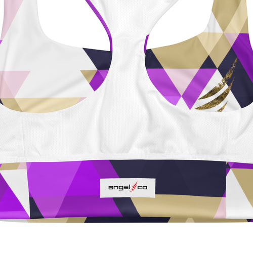 "Check Pattern" Longline sports bra