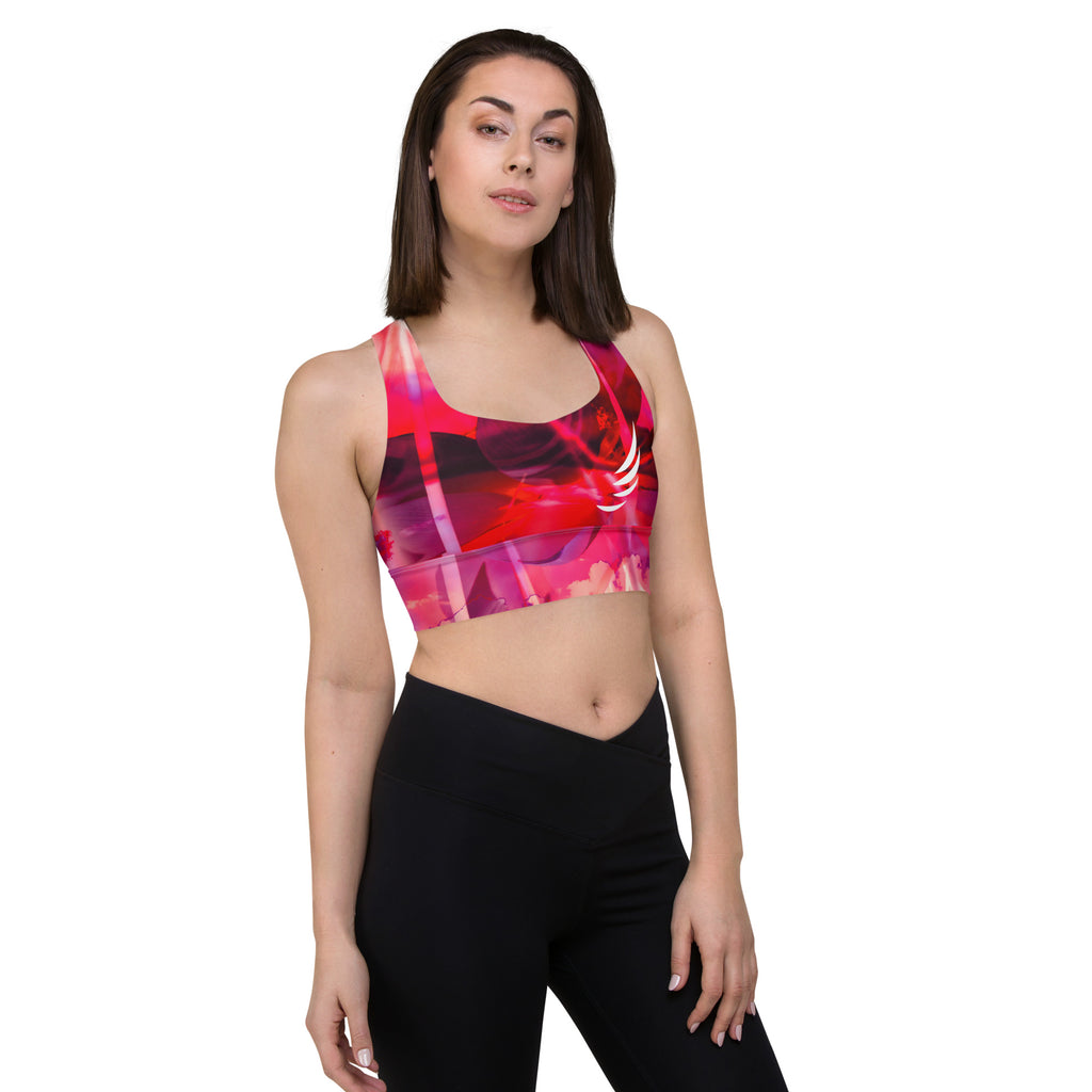 "Rose Waterflower" Longline sports bra