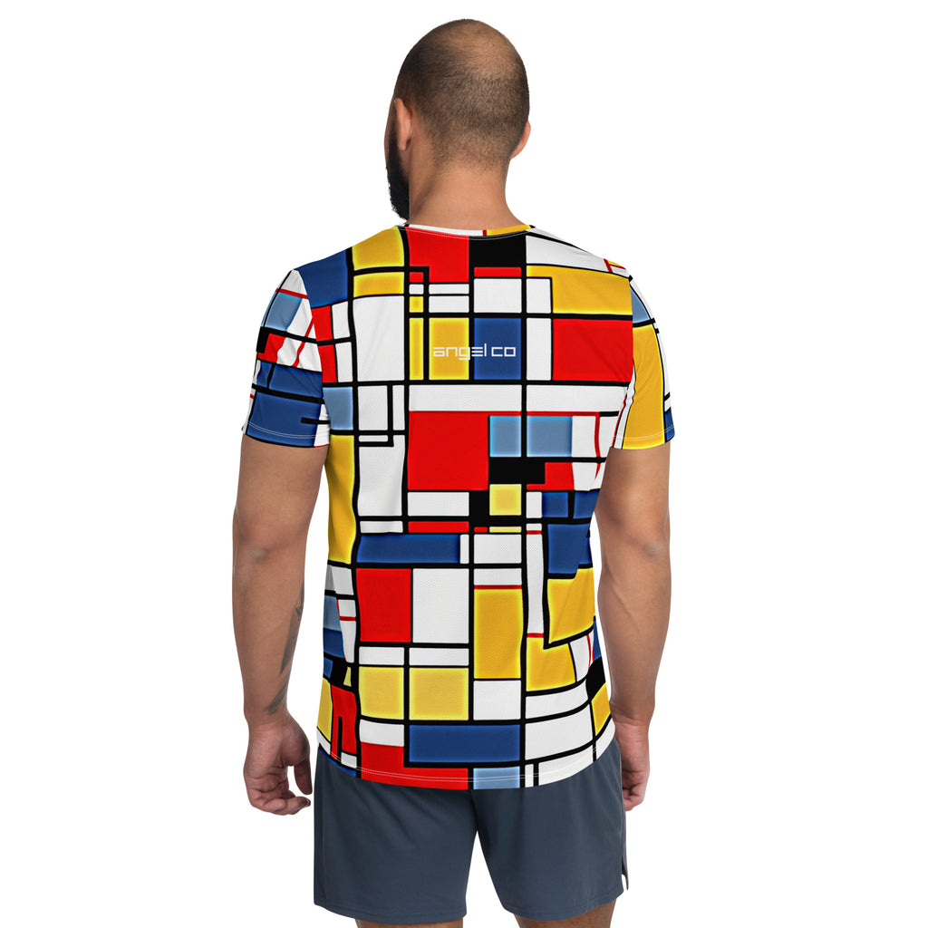 "Mondrian style red" All-Over Print Men's Athletic T-shirt