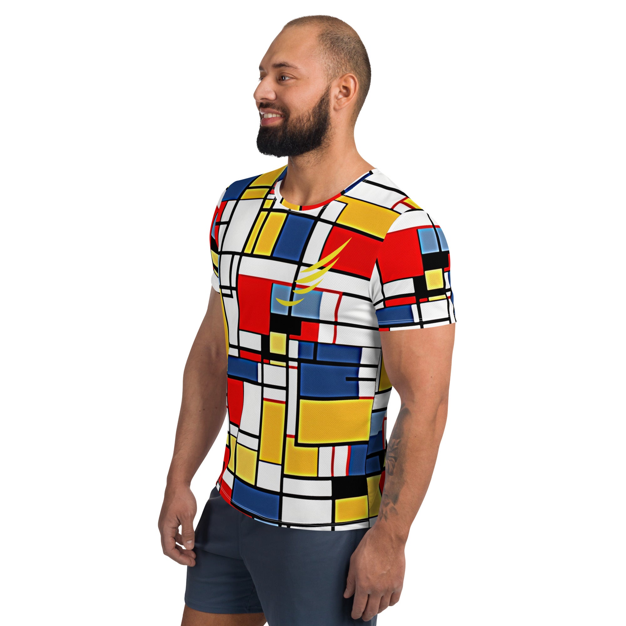 "Mondrian style red" All-Over Print Men's Athletic T-shirt