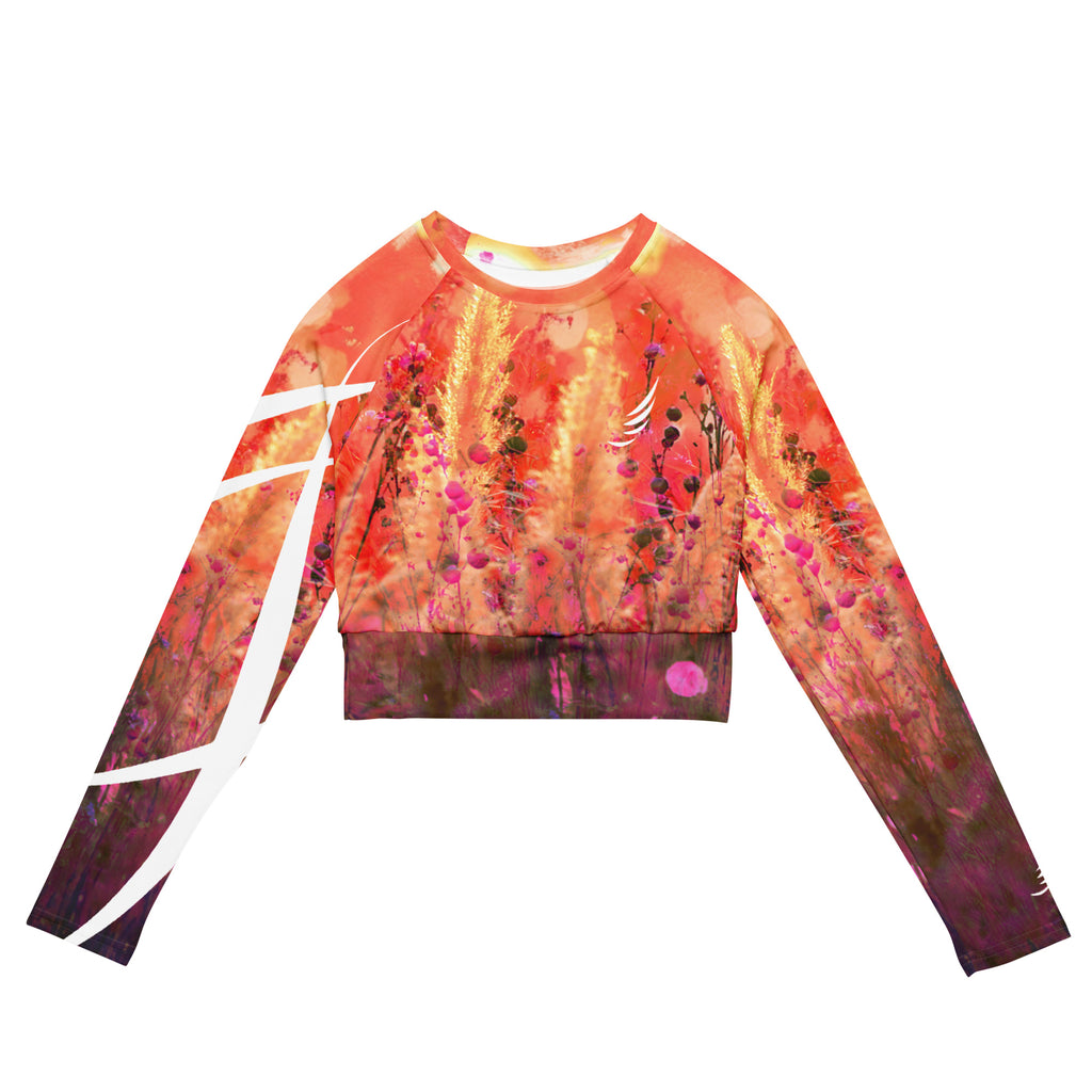 "Angelic Glow" Recycled long-sleeve crop top