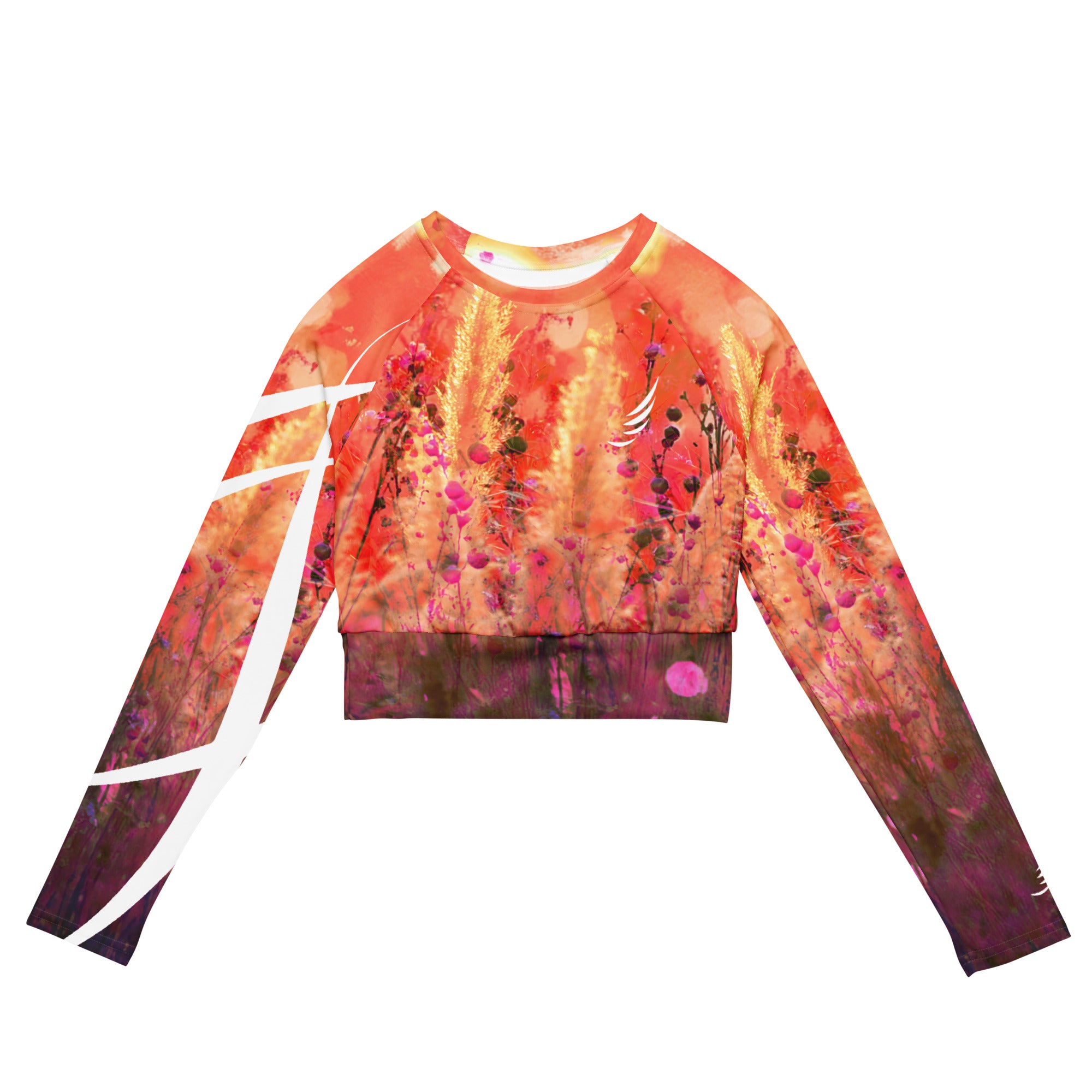 "Angelic Glow" Recycled long-sleeve crop top
