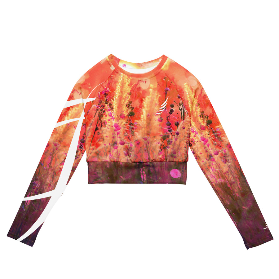 "Angelic Glow" long-sleeve crop top