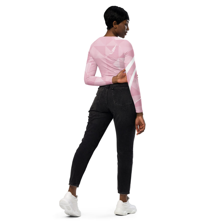 "Pastel Rose" long-sleeve crop top