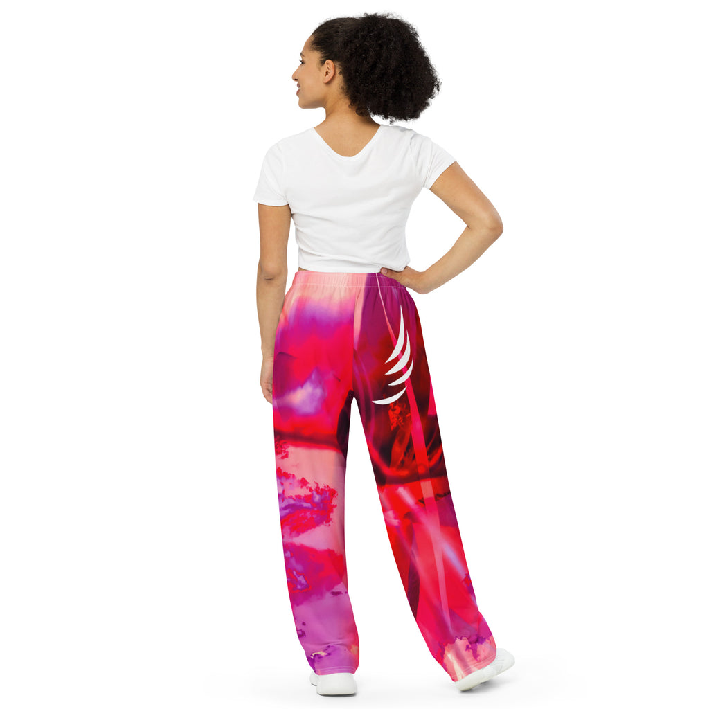 "Rose Waterflower" wide-leg pants