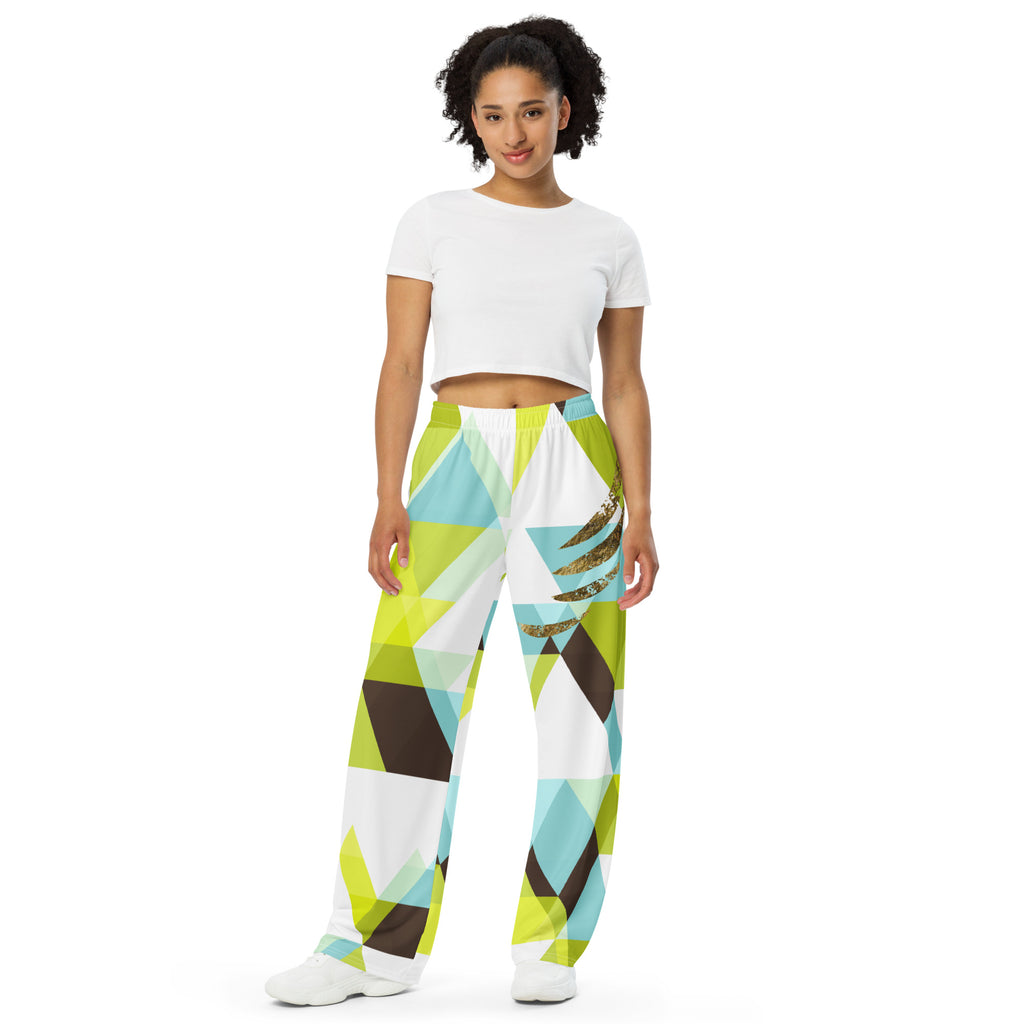 Check Pattern wide-leg pants