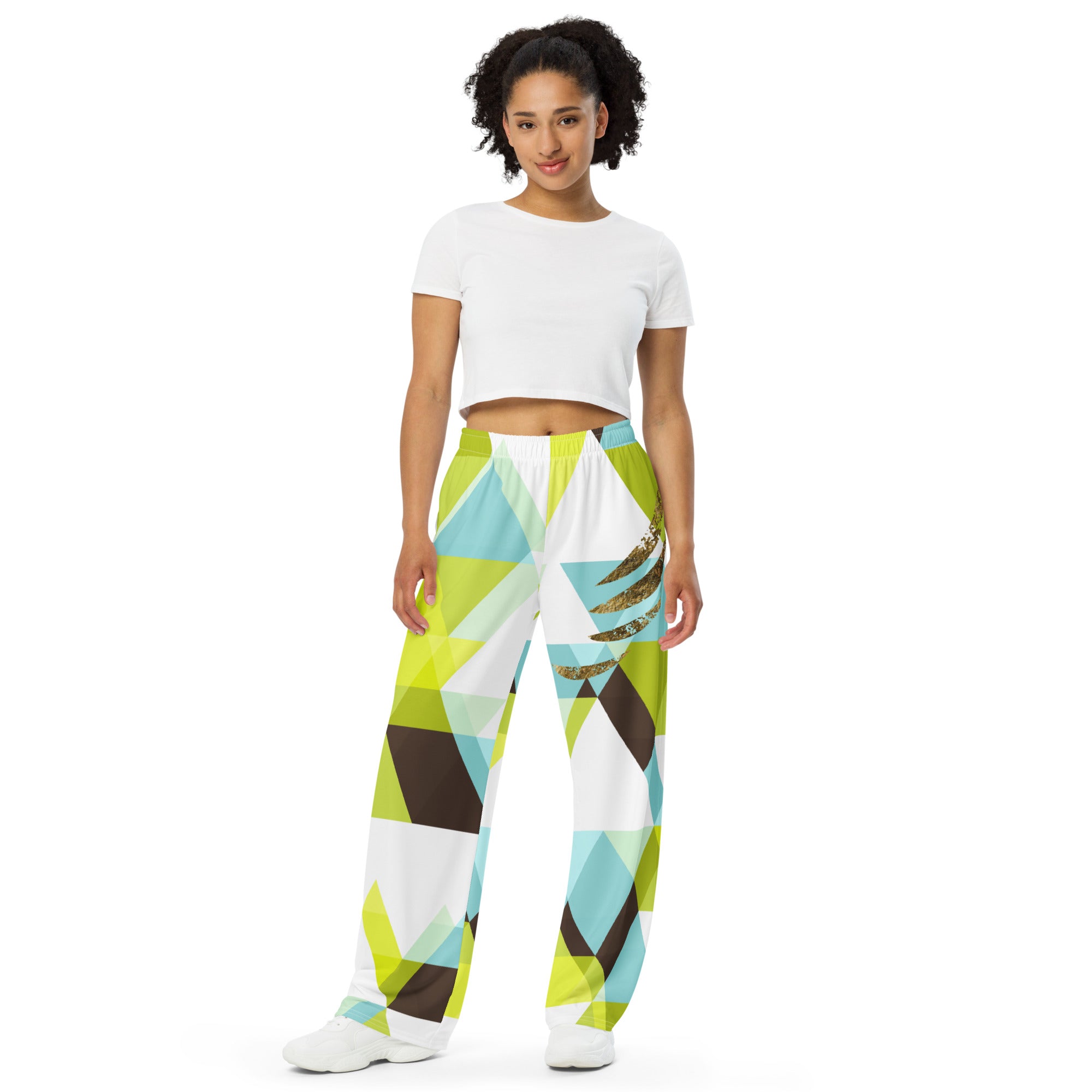 Check Pattern wide-leg pants