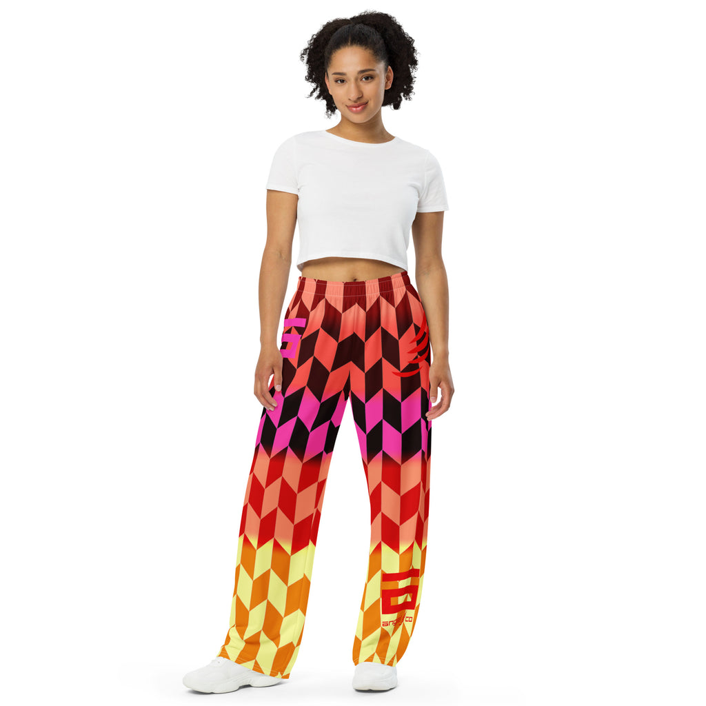 All-over print unisex wide-leg pants