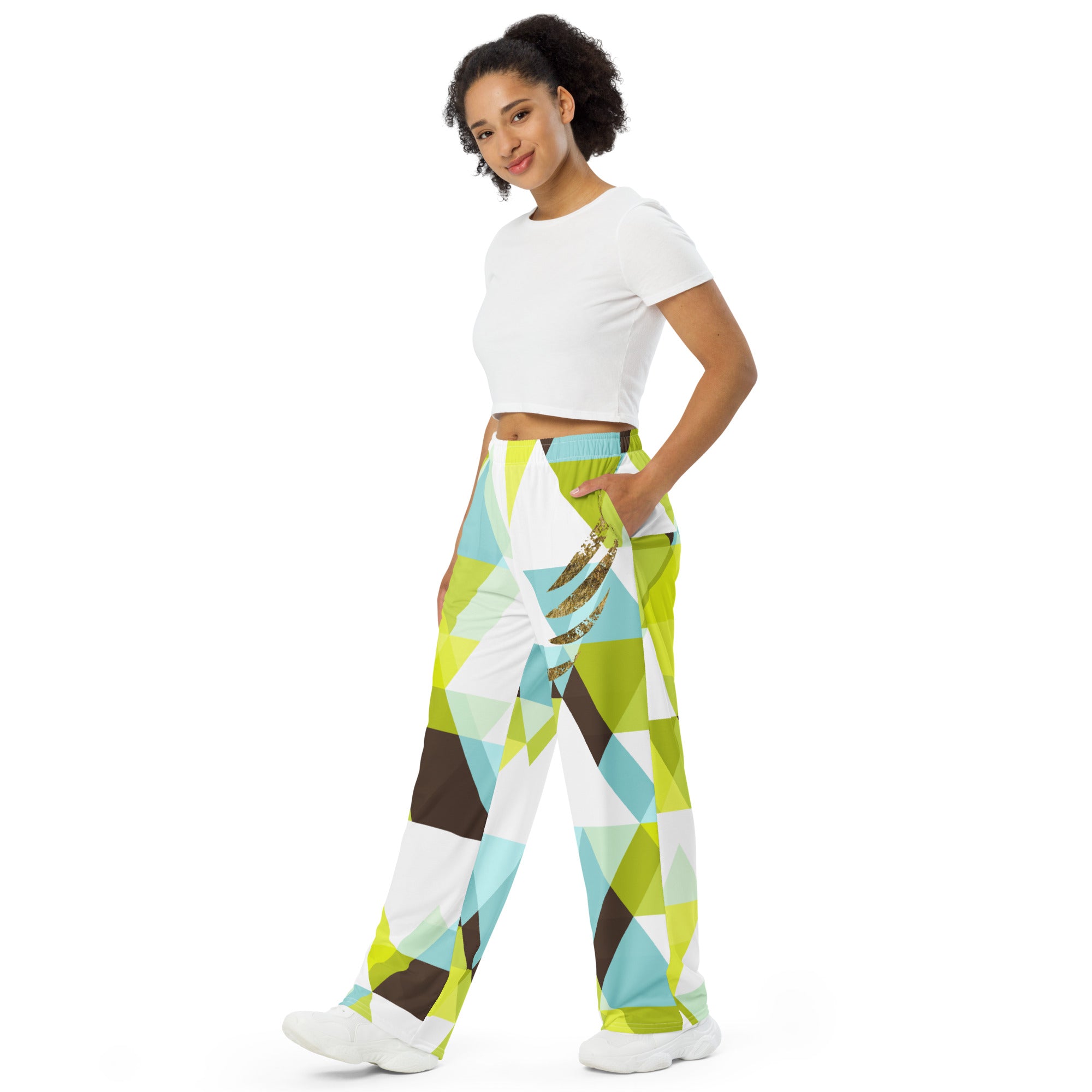 Check Pattern wide-leg pants