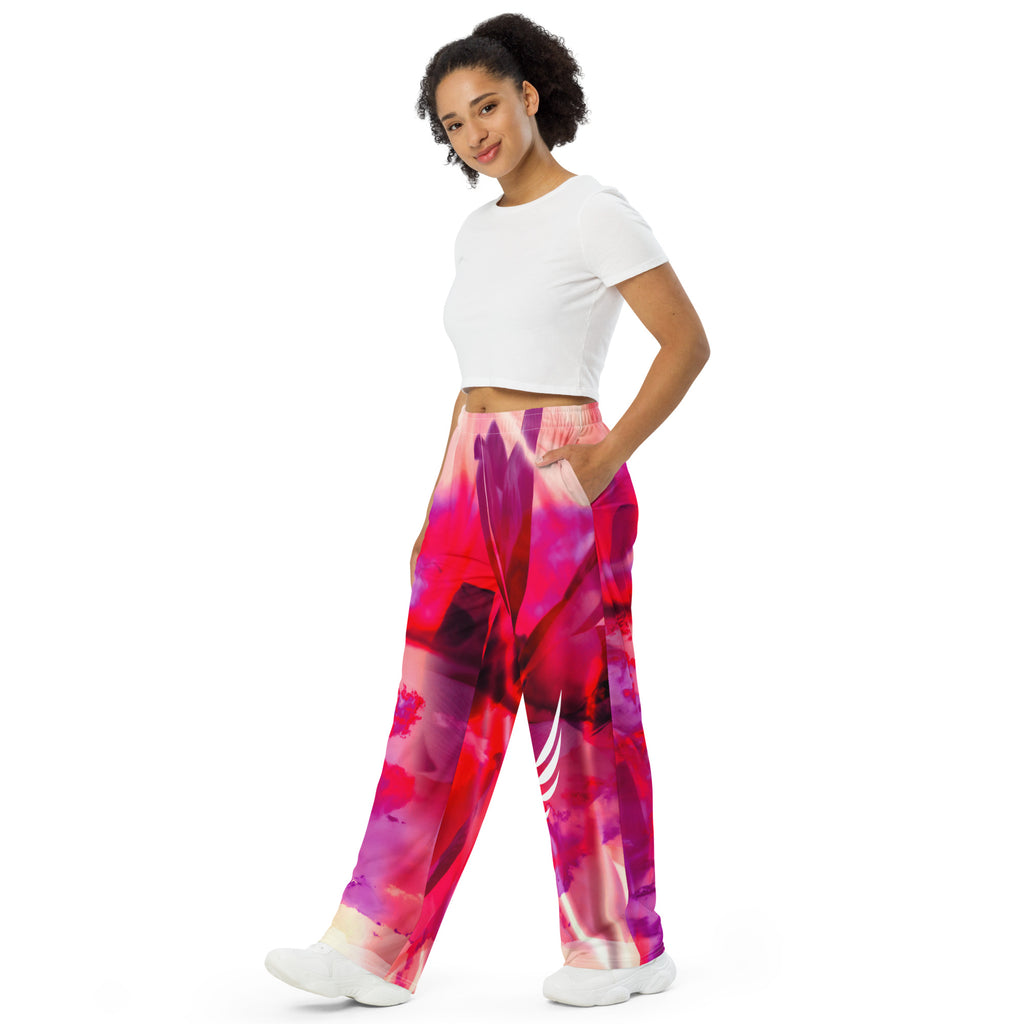 "Rose Waterflower" wide-leg pants