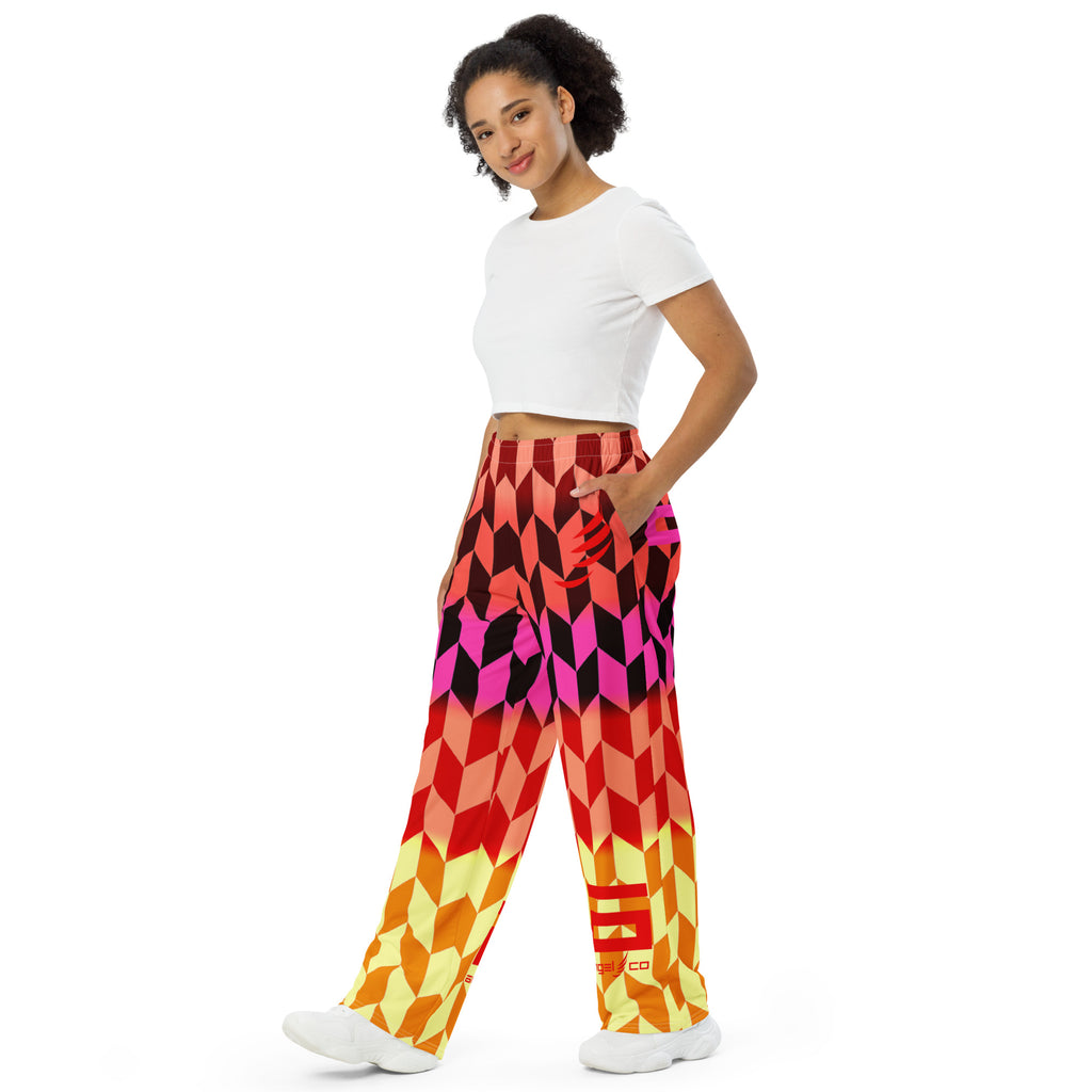 All-over print unisex wide-leg pants