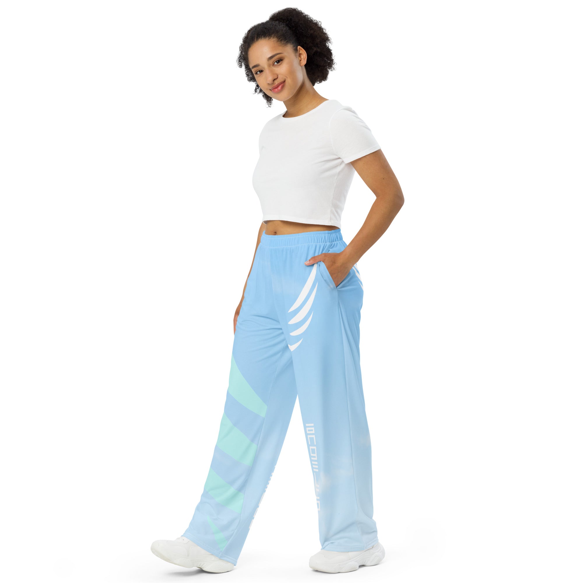 "Sky Blue" wide-leg pants
