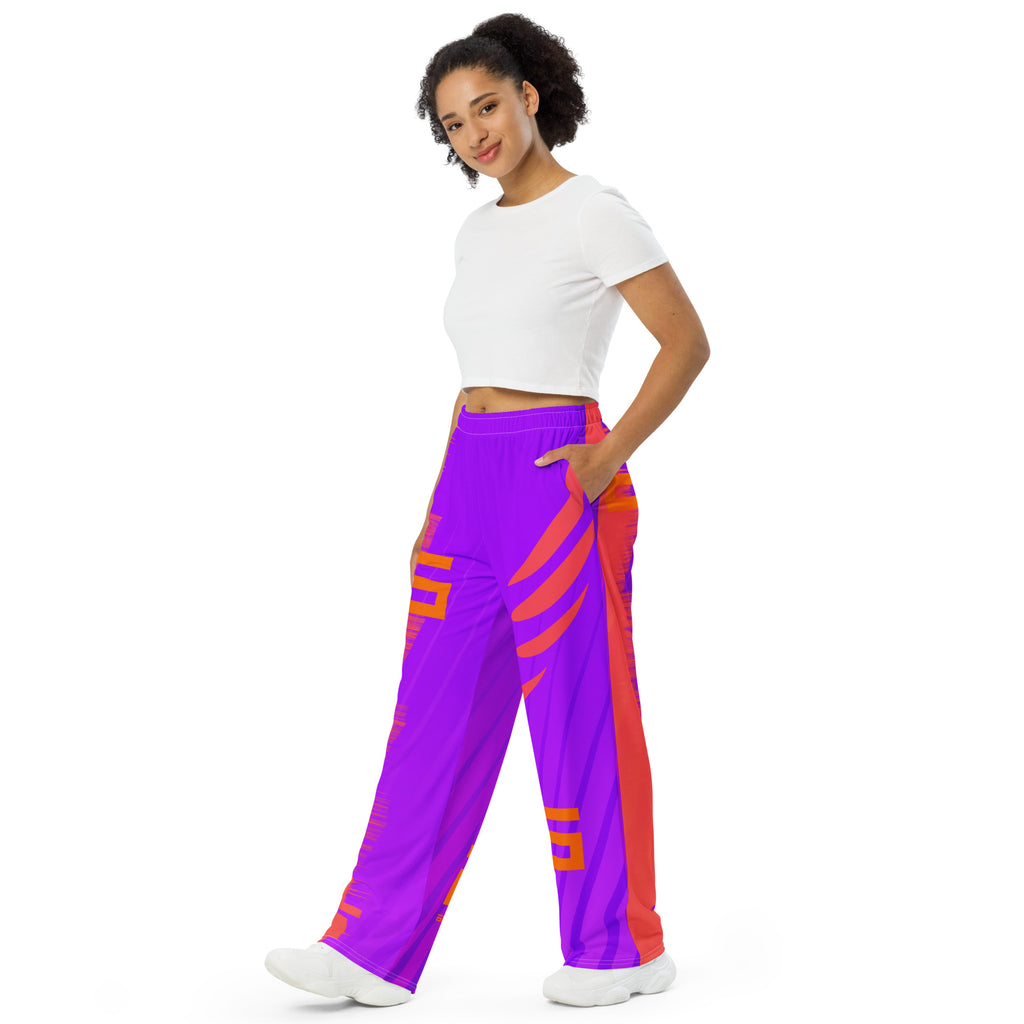 "Violet Flash" wide-leg pants