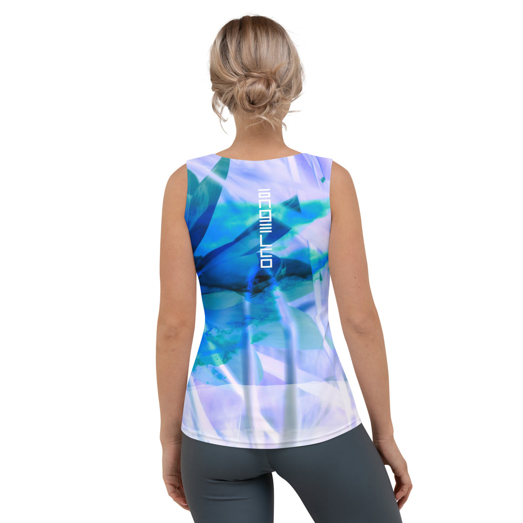 "Blue Waterflower" Sublimation Cut & Sew Tank Top