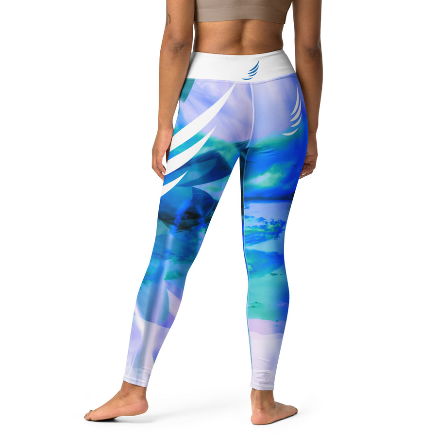 "Blue Waterflower" SoftTouch Leggings