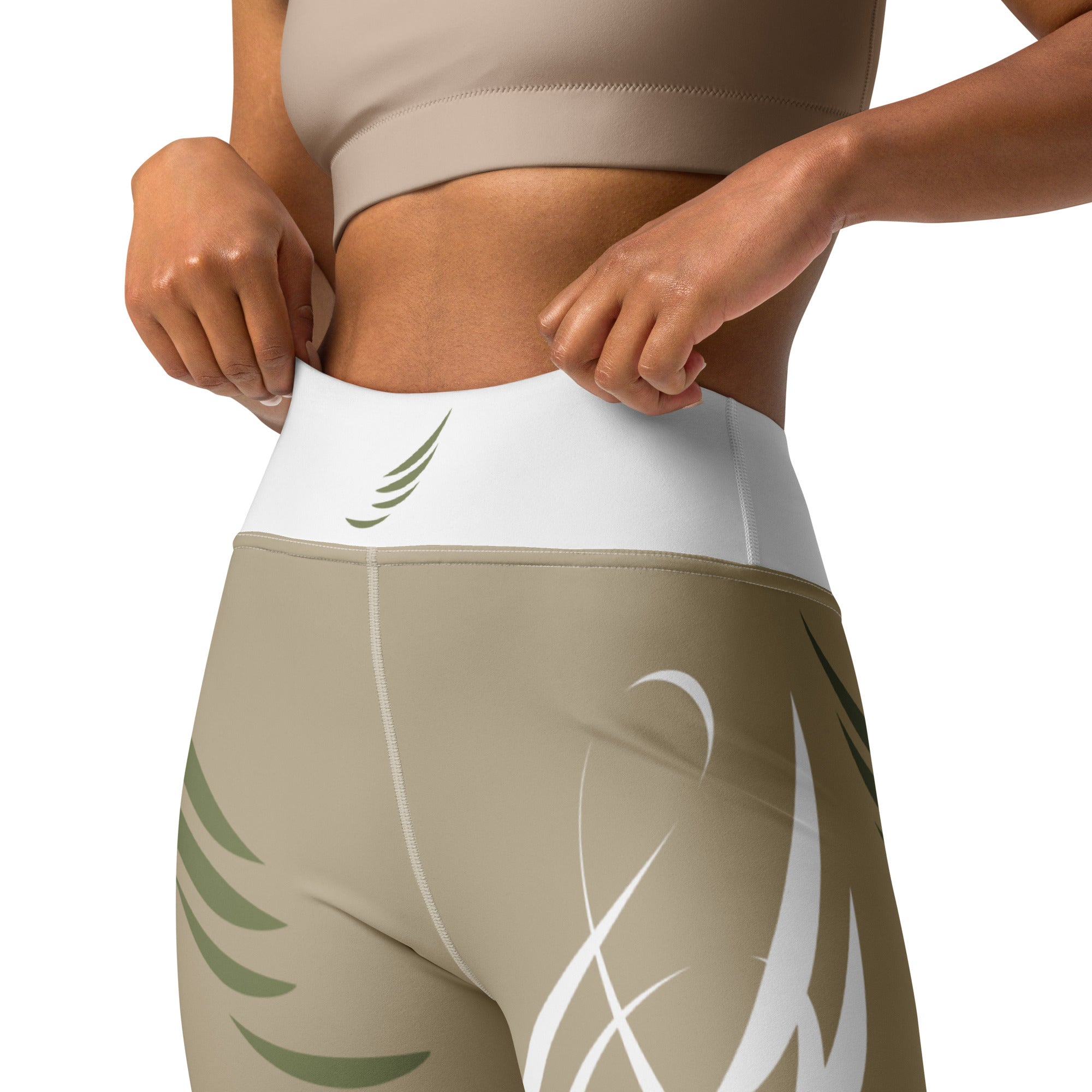 "Beige Green" Leggings