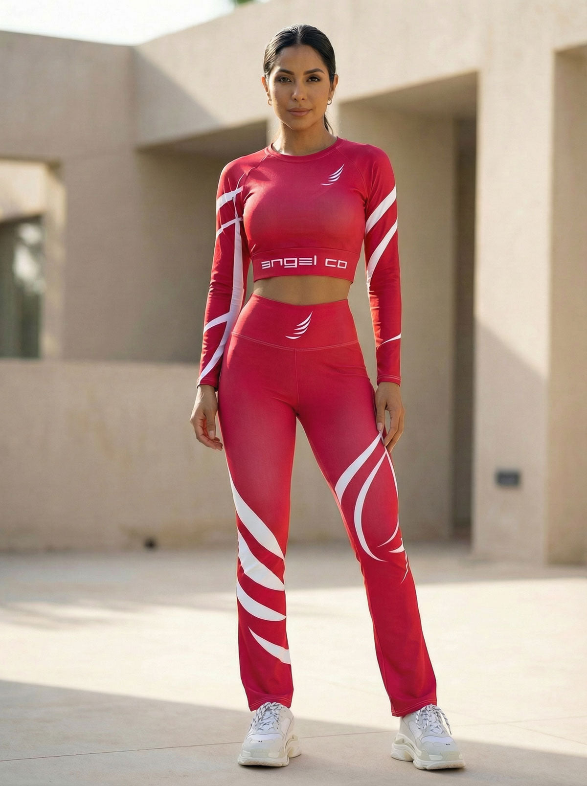 "Berry Red" Flare leggings