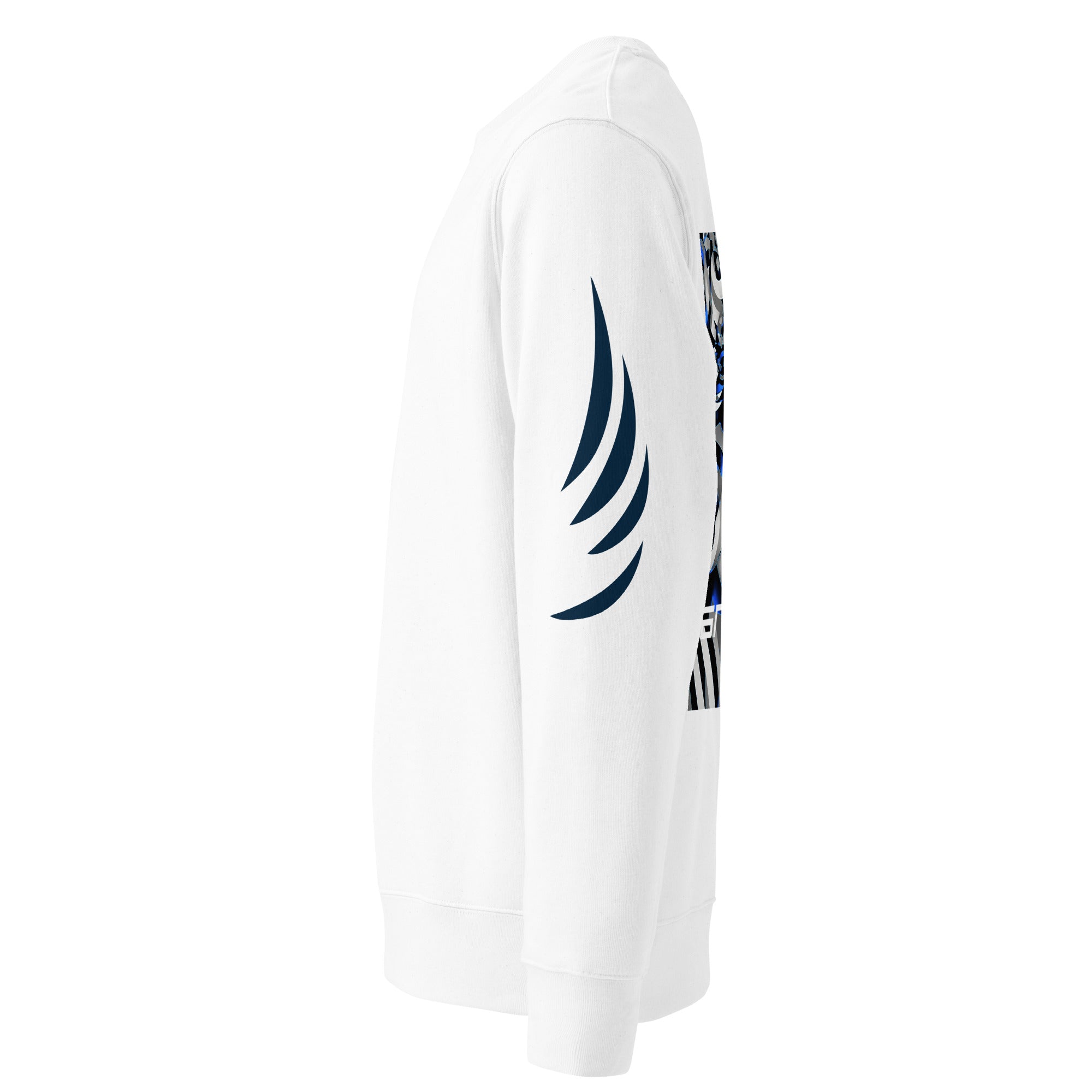 "Navy White" cotton ring-spun eco sweatshirt