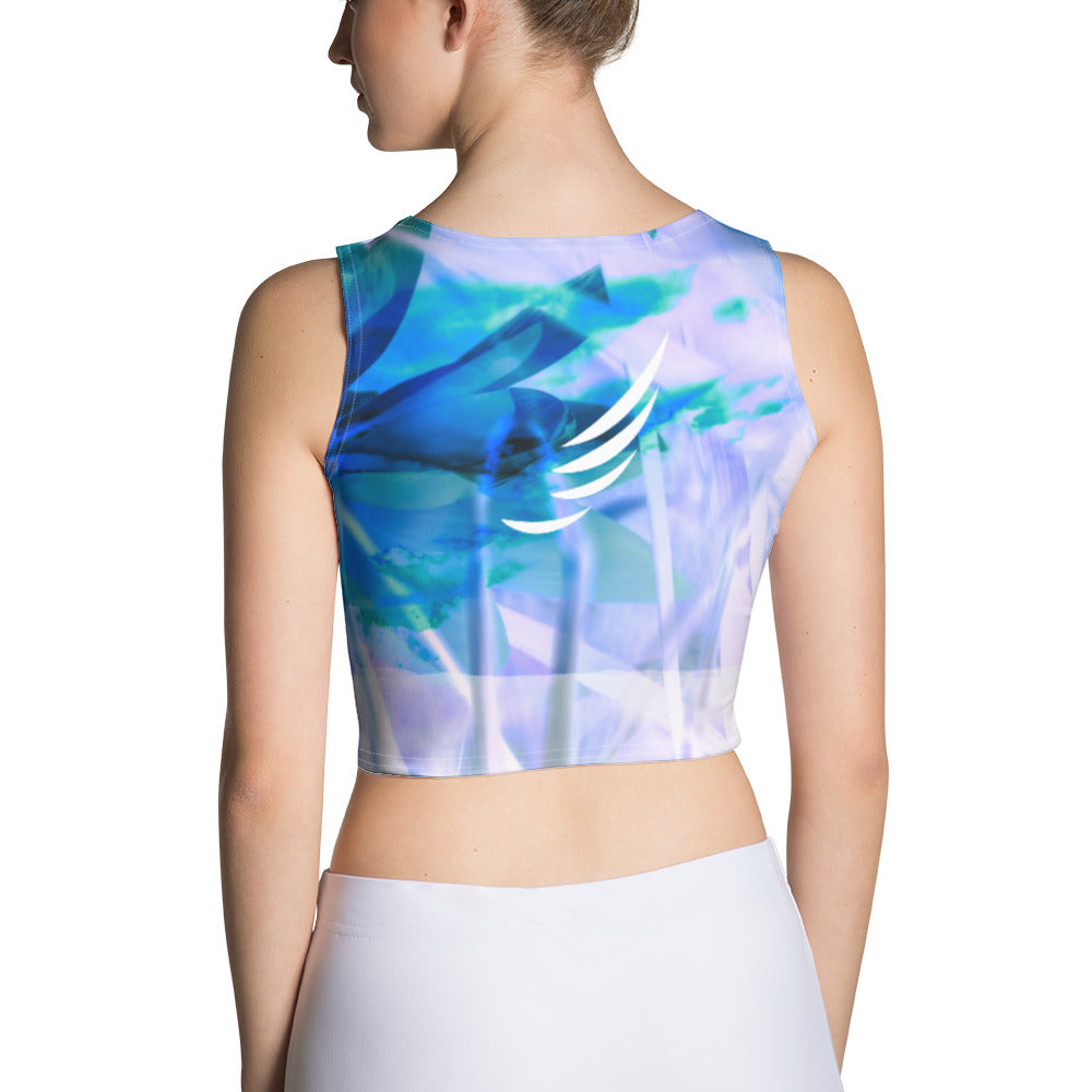 "Blue Water Flower" Crop Top