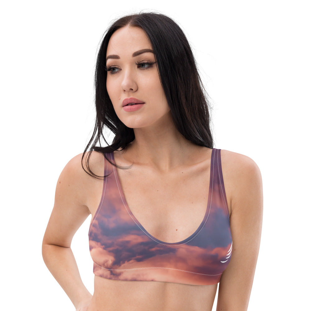 "PURPLE RAIN" recycled padded sports bra