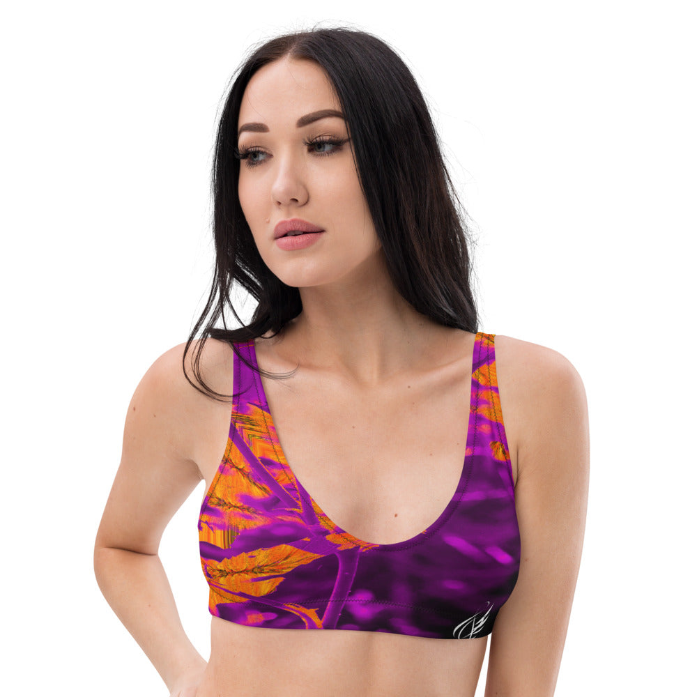 "ORANGE" recycled padded sports bra