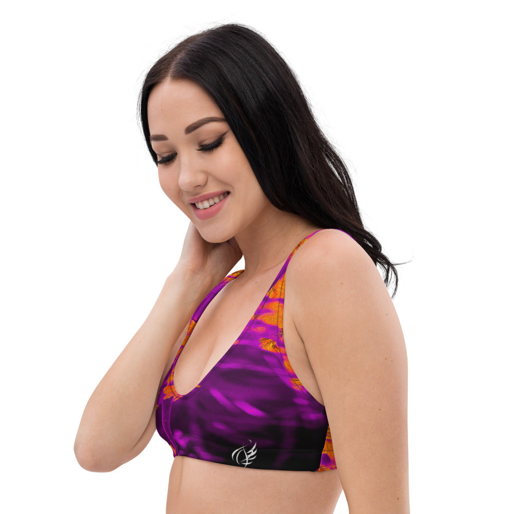 "ORANGE" recycled padded sports bra