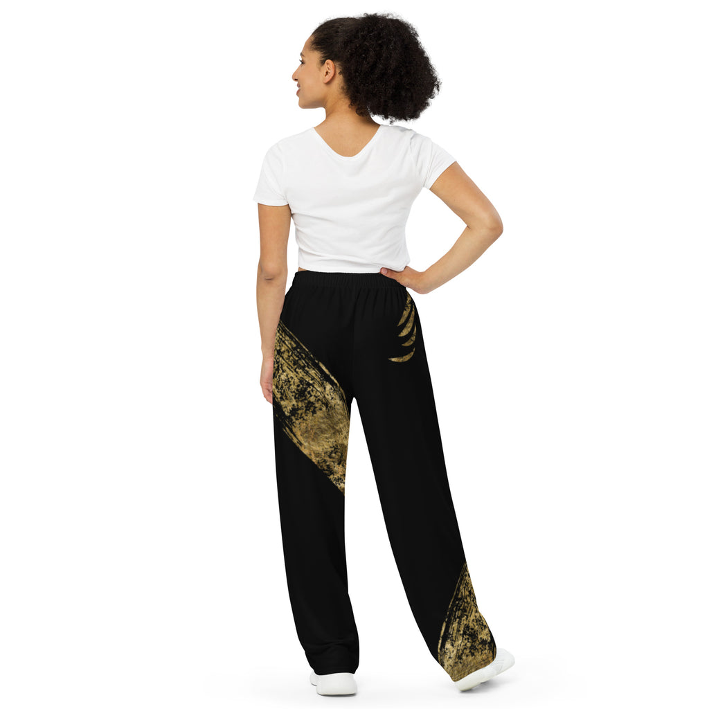 "Gold plated" wide-leg pants