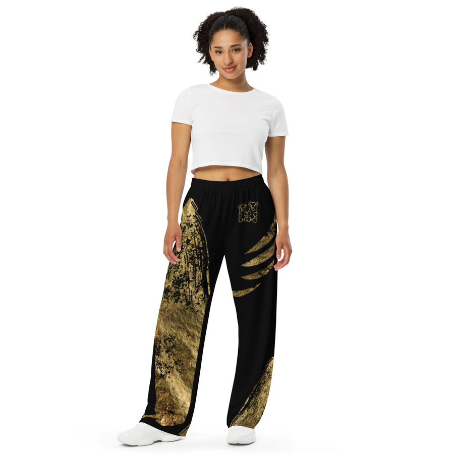 "Gold plated" wide-leg pants