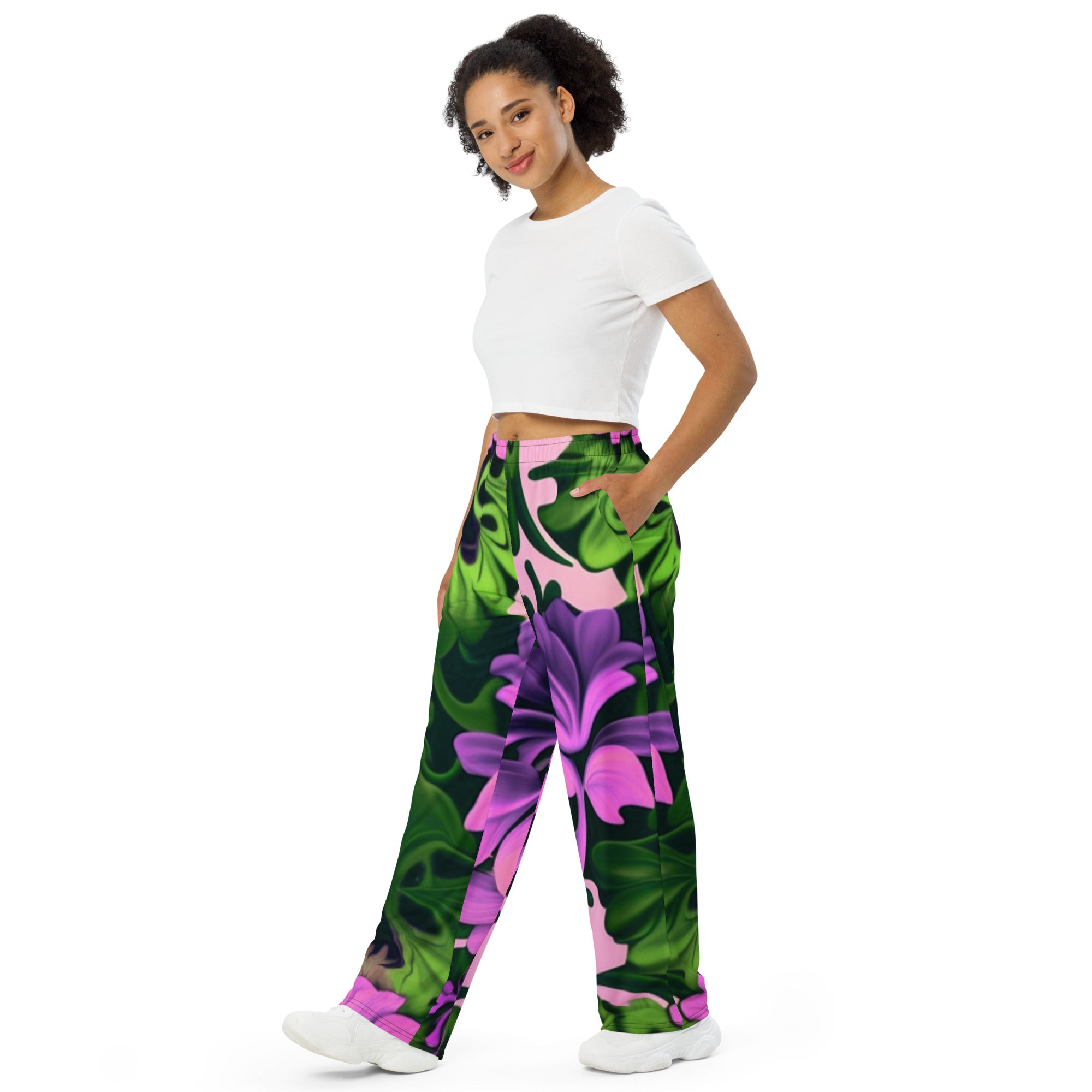 All-over print unisex wide-leg pants